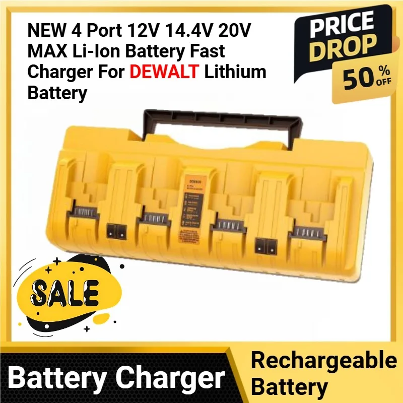 

NEW 4 Port 12V 14.4V 20V MAX Li-Ion Battery Fast Charger for DEWALT Lithium Battery DCB104 DCB107 DCB119 DCB102 DCB115 DCB118
