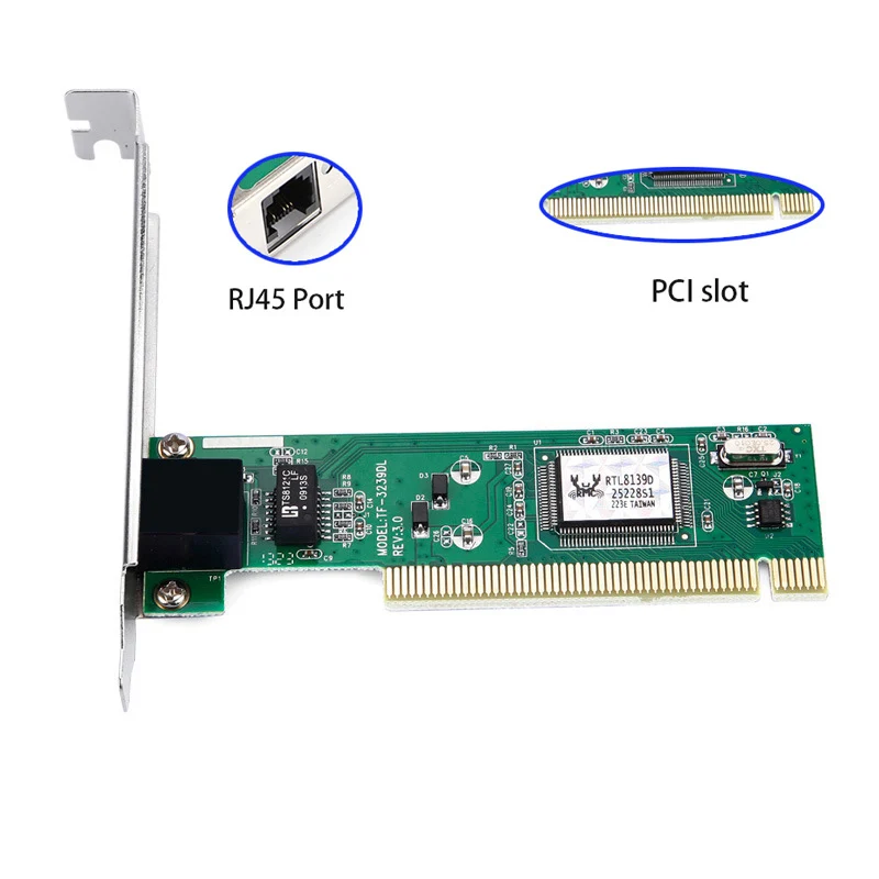 RJ-45 LAN Adapter Spiel PCI Netzwerk karte Ethernet Hochgeschwindigkeits-PCI zu Ethernet Gaming adaptive RTL8139 Chipsatz für Desktop-LAN-Karte