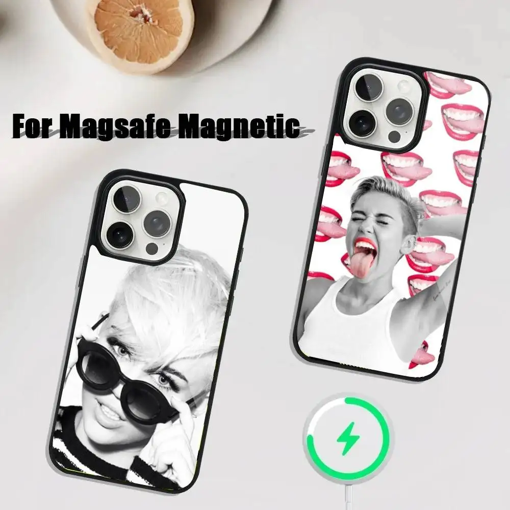 

Singer Miley Cyrus Luxury Phone Case For iPhone 16,15,14,13,12,11,Plus,Pro,Max Mini Magsafe Magnetic Wireless Charging