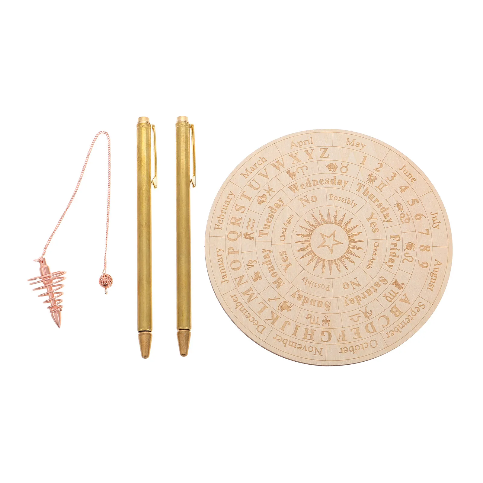 

Набор портативных медных палочек для радиестезии, маятник и коврик для гадания для расследований и духовных практик