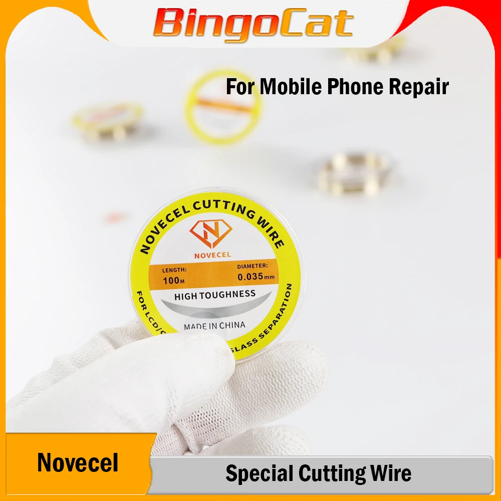 

Novecel 10pc High Hardness Special Steel Wire For Mobile Phone LCD OLED Screen Cutting Separation Line 0.02mm 0.025mm 0.028mm