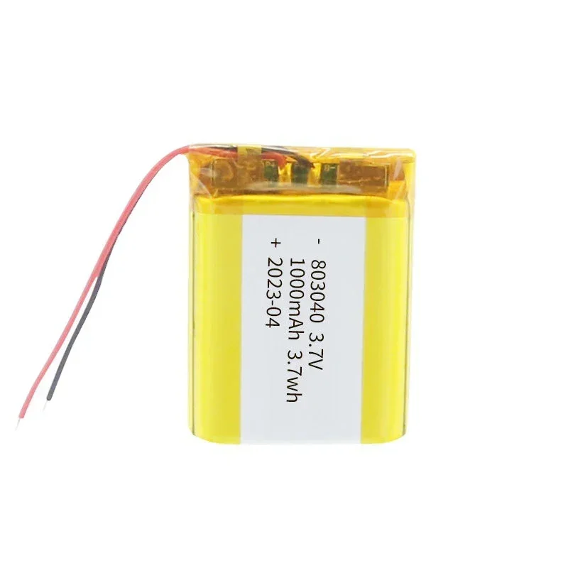 3.7V 1000mAh 803040 Polymer Lithium Lon / Li-ion Battery For MP3 Player Navigator Speaker Power Bank DVD GPS VR DVR MP4 MP5