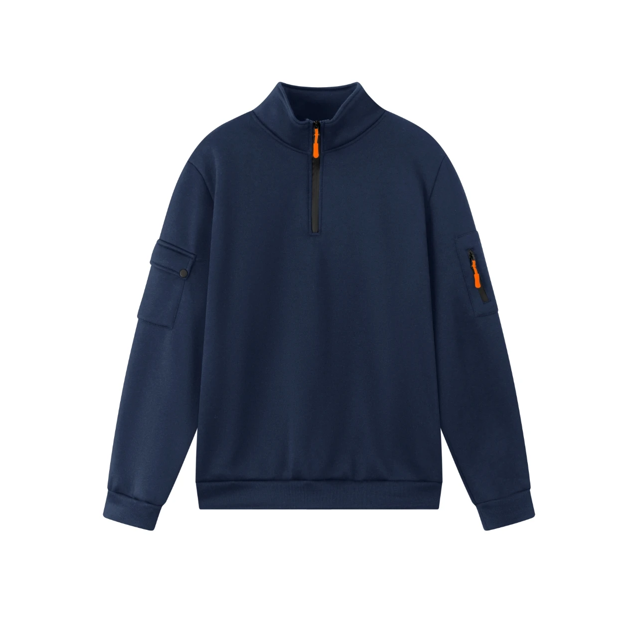 Frühling Herbst Herren Stehkragen Halb-Reißverschluss Sportbekleidung Langarm-Sweatshirts Herren Lässige Strickpullover Alltagsjacken – Detail 3
