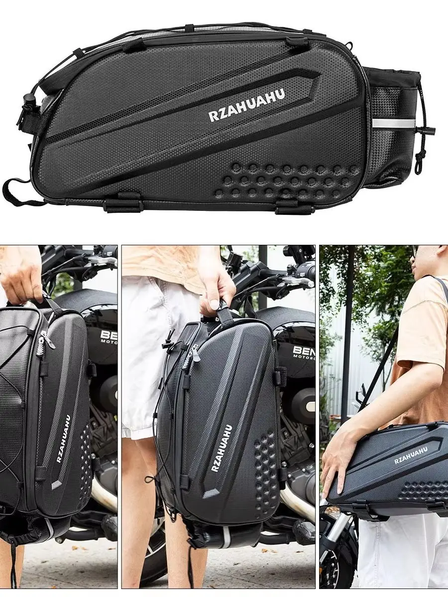AliExpress MPPMCK Multifunctional Expandable Bike Rear Rack Bag Hard Shell Carbon Fiber Look Cycling Pannier Bag with Insulated Water Bottle Pocke