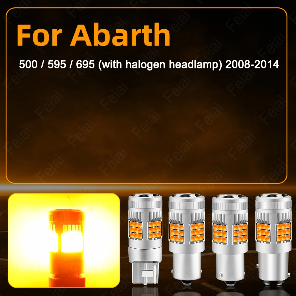 Turn Signal LED Light Indicator Bulb Amber For Abarth 500 / 595 / 695 Accessories 2008 2009 2010 2011 2012 2013 2014