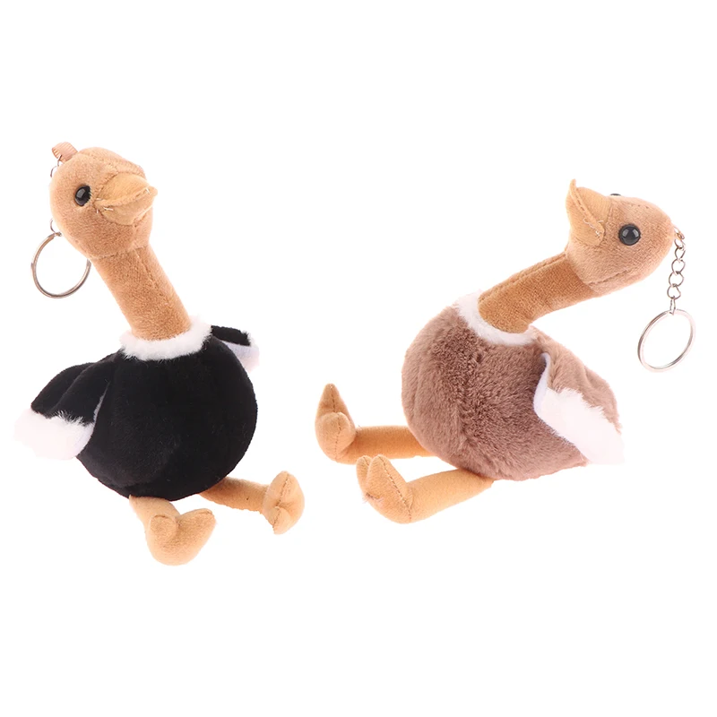 New Cute Ostrich Plush Toy Cartoon Pendant Soft Stuffed Doll Keychain Backpack Car Bag Key Ring Decor Kid Gift