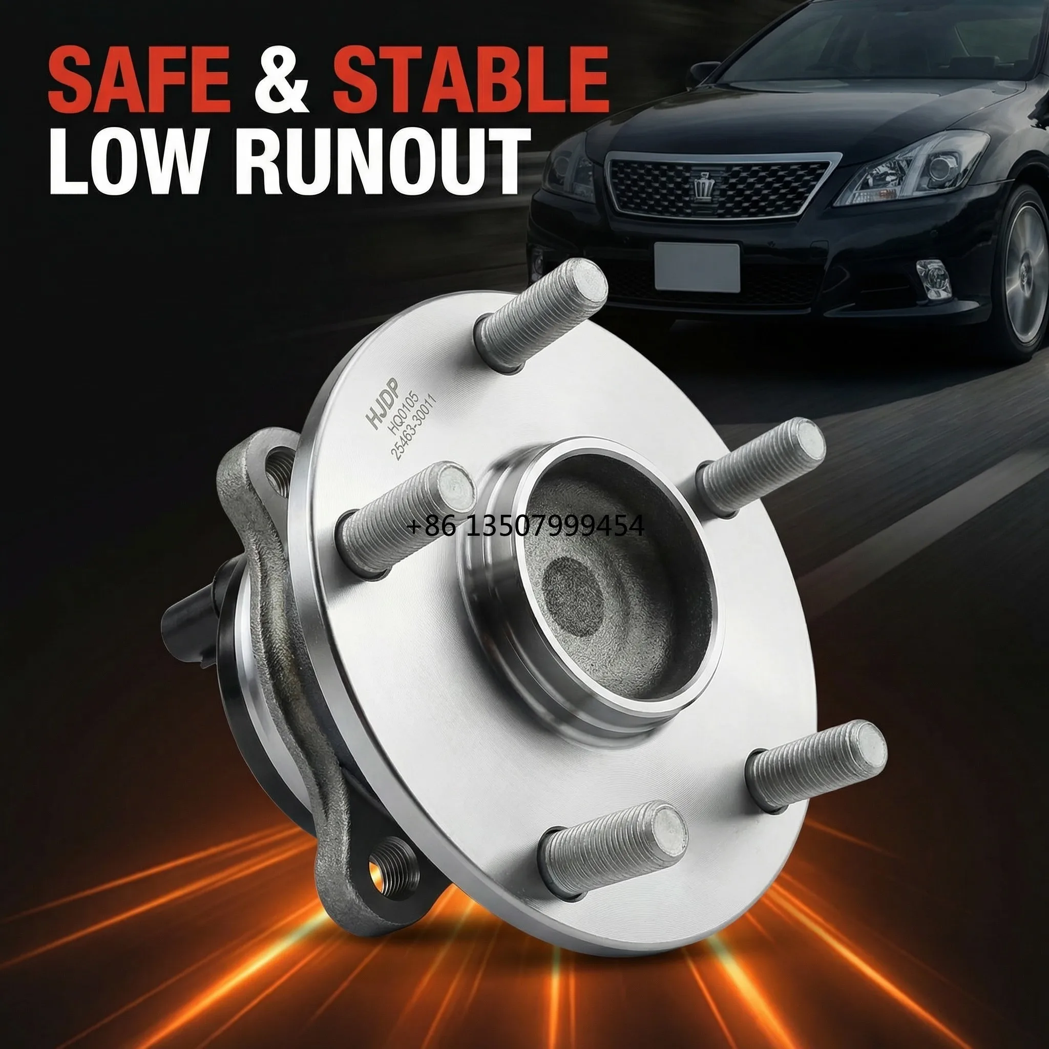

HJDP Front Axle Hub Assembly 5-Lug With ABS Sensor for Crown Reiz Hongqi OE 42550-30010R Auto Parts Wheel Hub Bearings