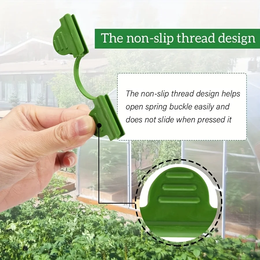 30pcs Plastic greenhouse clip, greenhouse film shadow net rod clip, greenhouse arch frame double head plastic clip heating