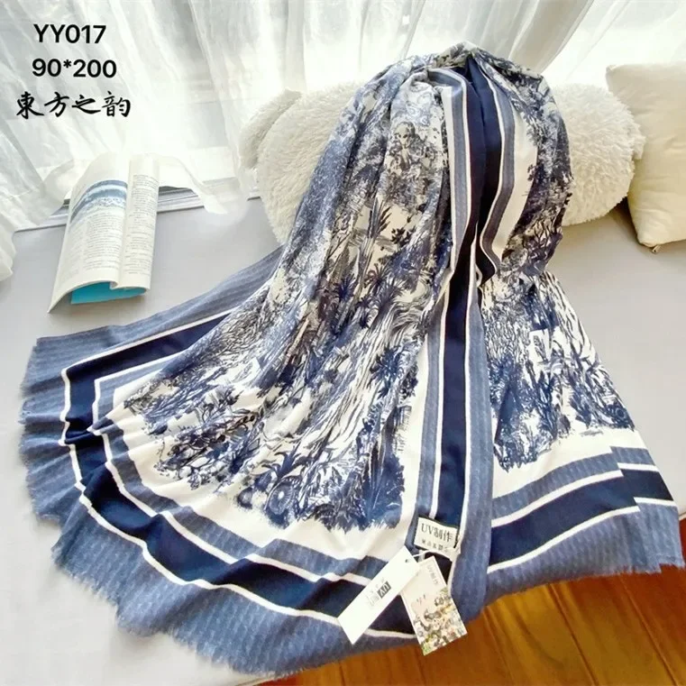 

2023 Новый шарф в китайском стиле в стиле ретро, хлопковый шарф с чернильной промывкой для женщин, мягкая богемная шаль, элегантный модный аксессуар