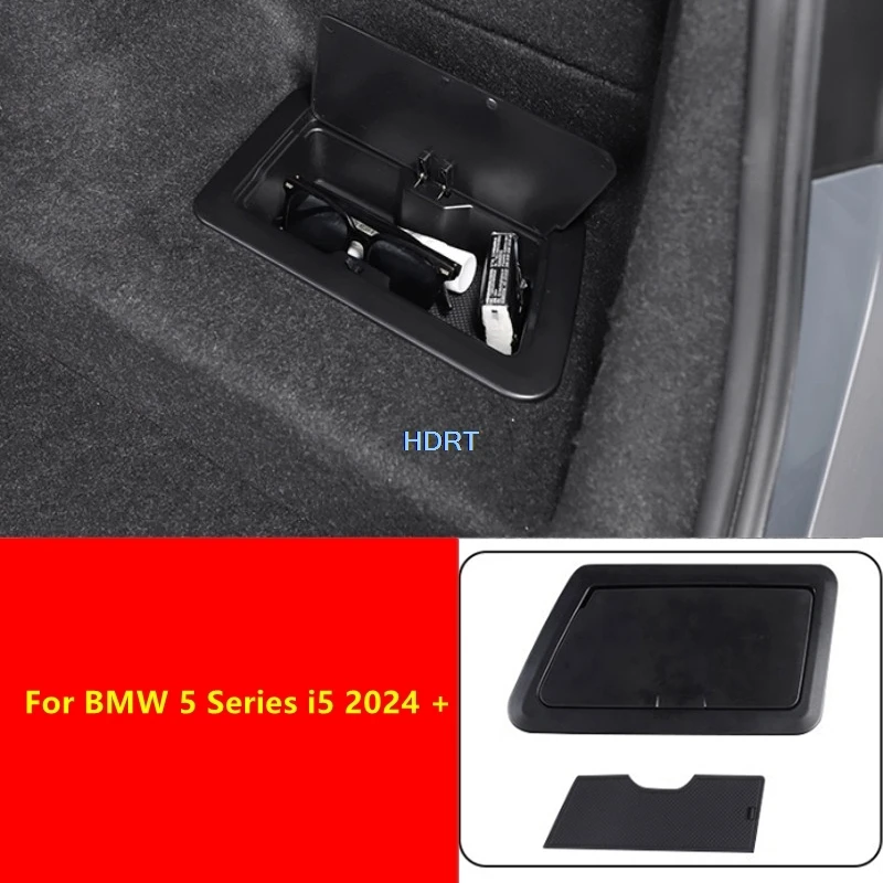 

For BMW 5 Series i5 2024 + Car Style Rear Trunk Side Storage Box Tail Boot Organizer Tray Cover Protector Decoration Accessories