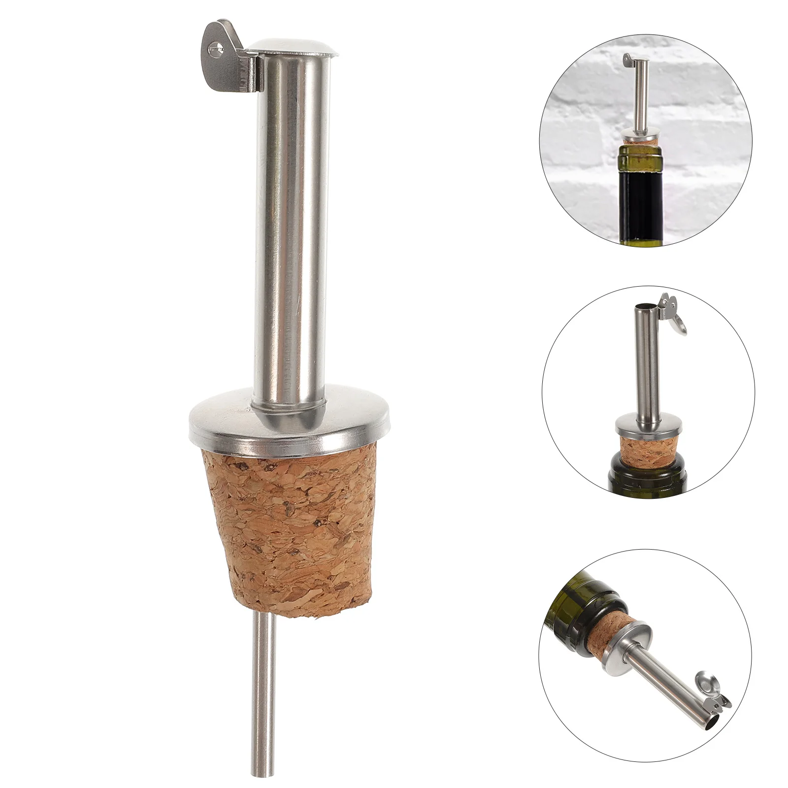 10 Pcs Bottle Cork Juice Pourer Caps Spouts Practical Accessories Syrup Cocktail Stopper and Wooden Stopping for Creative