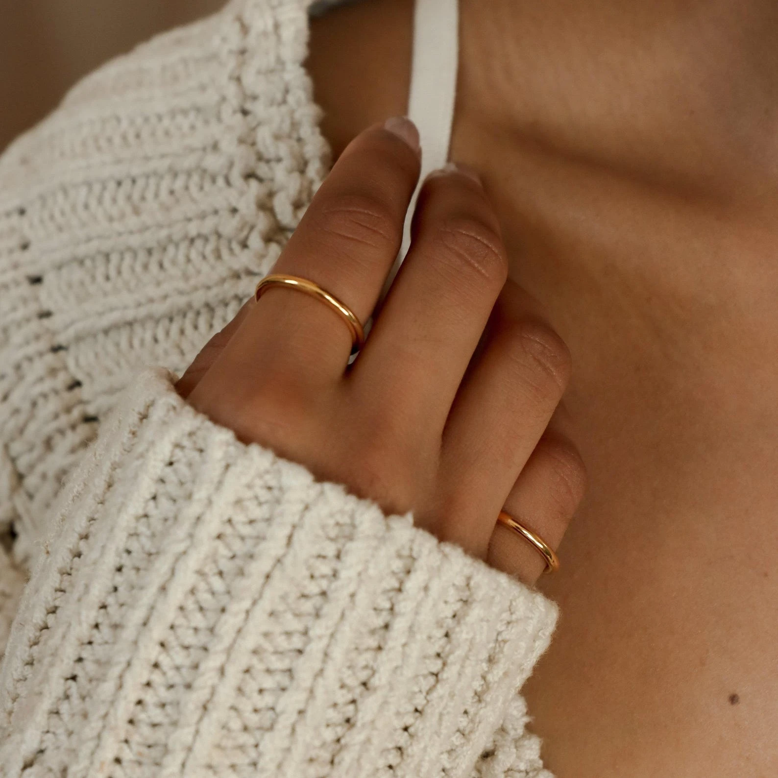 14K Gold Filled Minimal Stacking Ring 2MM Band Stacking Ring Dainty Luxury Personalized Tarnish Resistant Jewelry Gift for Women