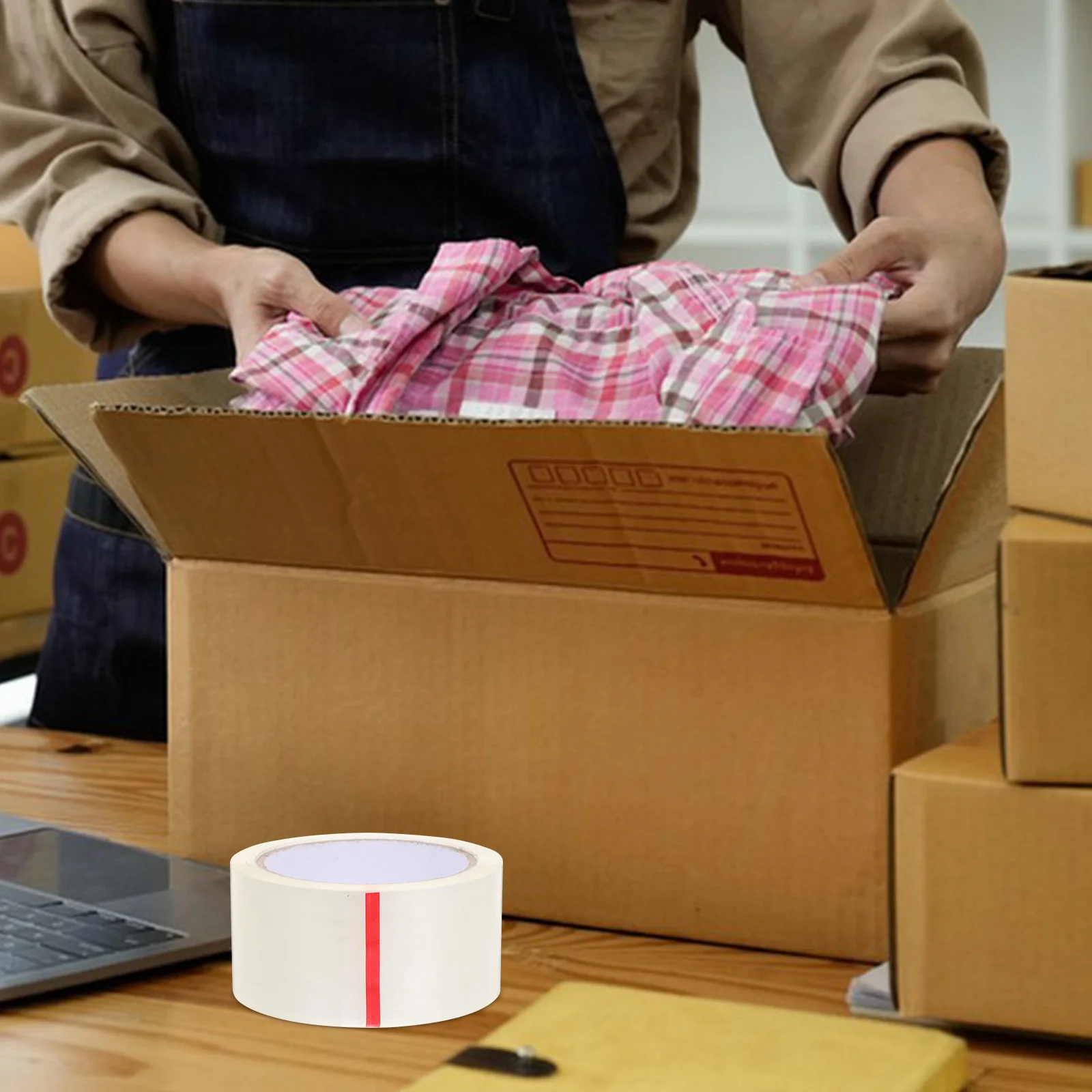 1 Roll 50M Heavy Duty Clear Packing For Carton Sealing Packaging Waterproof Pvc Material Multi-Function Packaging Rolls Sticky