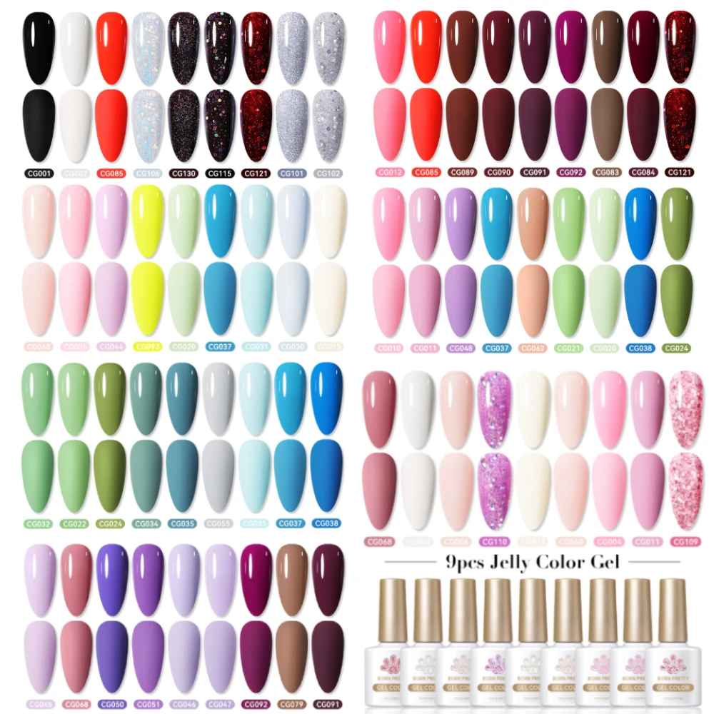 

BORN PRETTY 10 мл 9 шт. Набор розовых блестящих гель-лаков для ногтей Soak Off UV Kit Полуперманентный все для маникюрного салона Домашний лак «сделай сам»