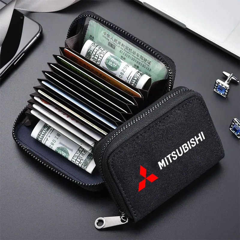 

Car Driving Documents ID Card Holder Purse Wallet Case for Mitsubishi Lancer ASX Outlander Pajero Evolution Car Accessories