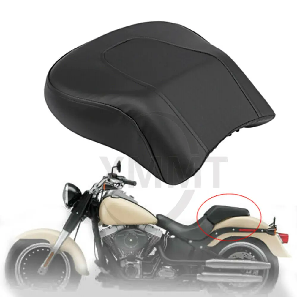 Motorcycle Black Leather Rear Passenger Pillion Seat For Harley Davidson Softail Fat Boy Night Train Springer 2006-2017