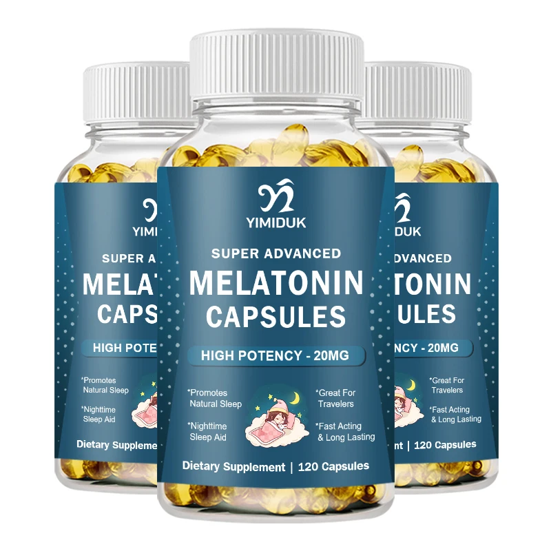 Melatonin 20 Mg Instant 120 Capsules - Natural Berry Flavor, Fall Asleep Faster, Sleep Longer, Natural Sleep Aid