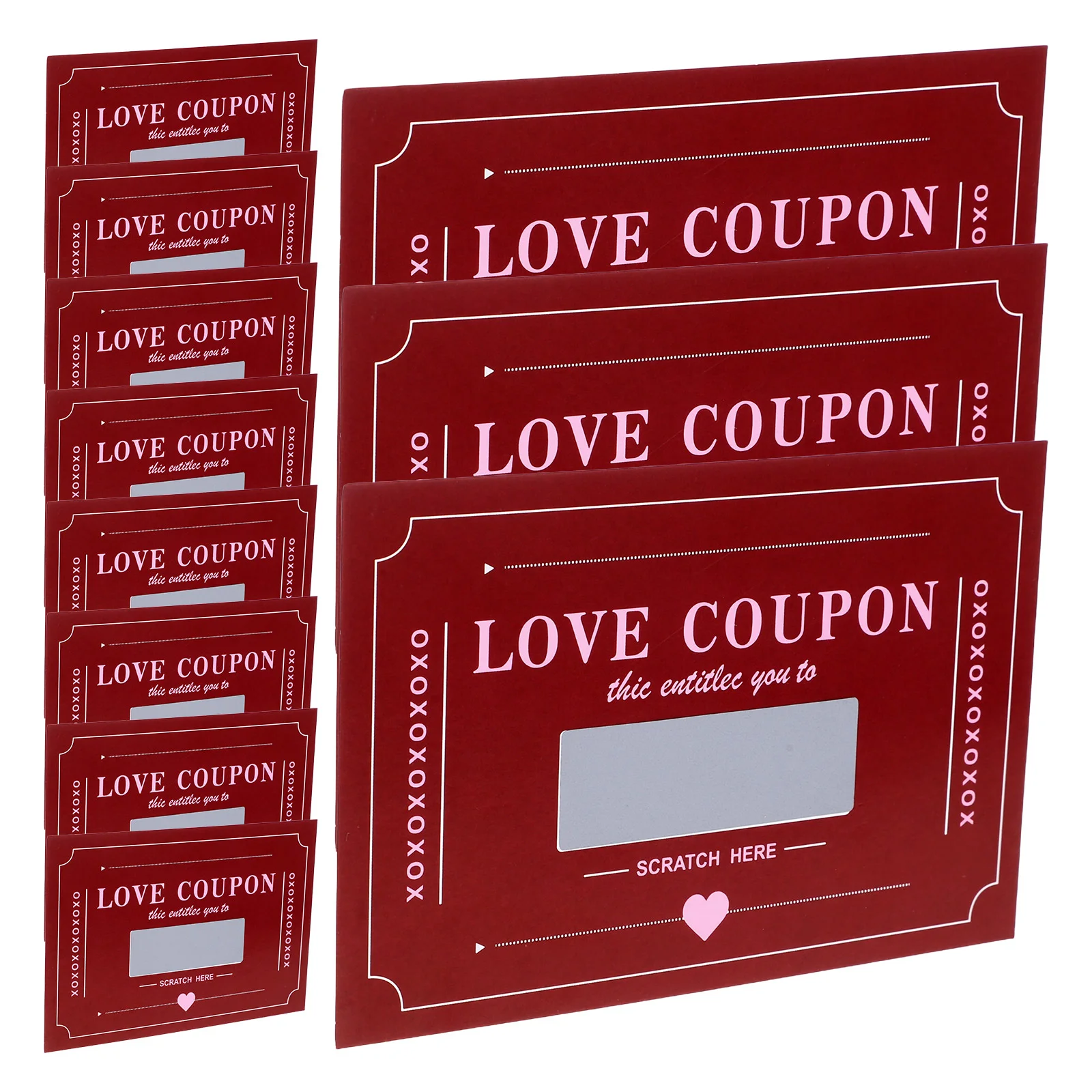 

20 Sheets Valentine's Day Scratch Card Cards Date Game Coupon Anniversary Birthday off Paper Child