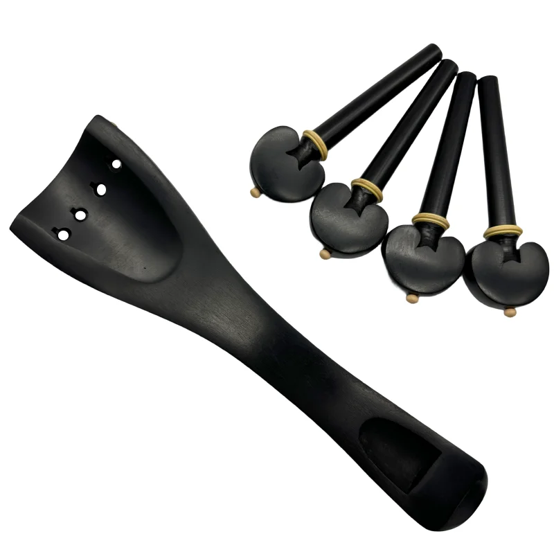 Hand-made 4/4 Cello Accessories parts fittings,Indonesian A-grade ebony wood tailpiece&tuning pegs