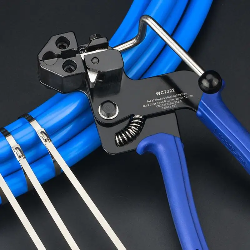 Heavy Duty Zip Tie Tool Adjustable Stainless Steel Cable Tie Pliers Heavy-Duty Self-Locking 100pcs Zip Ties Tensioning & Cutting