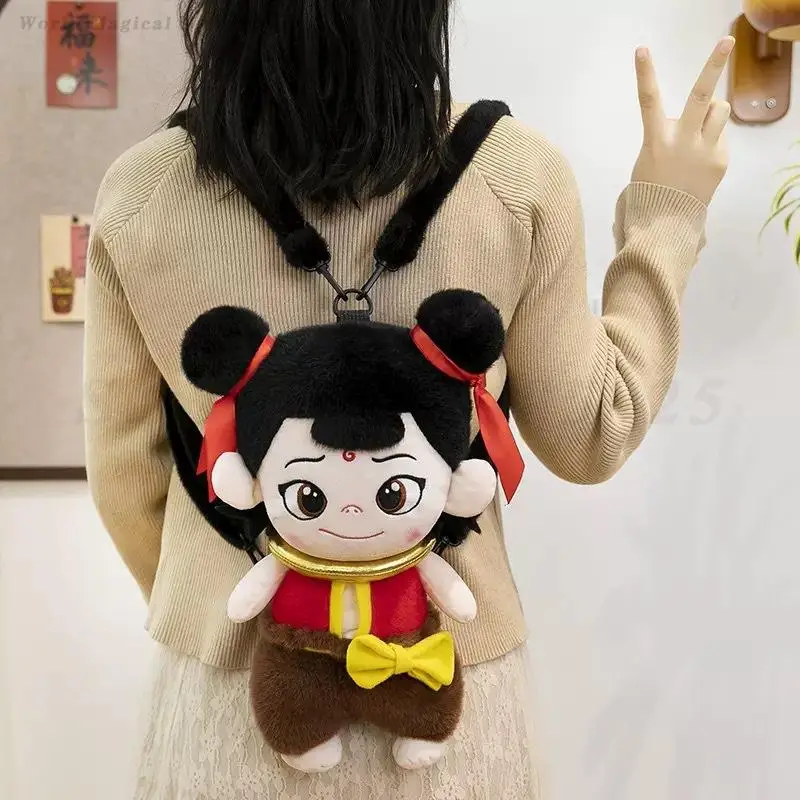 Nezha Birth of The Demon Child Backpack Cartoon Anime Peripherals Kids Boys Girls Double Shoulder Bag Holiday Gifts Accessories