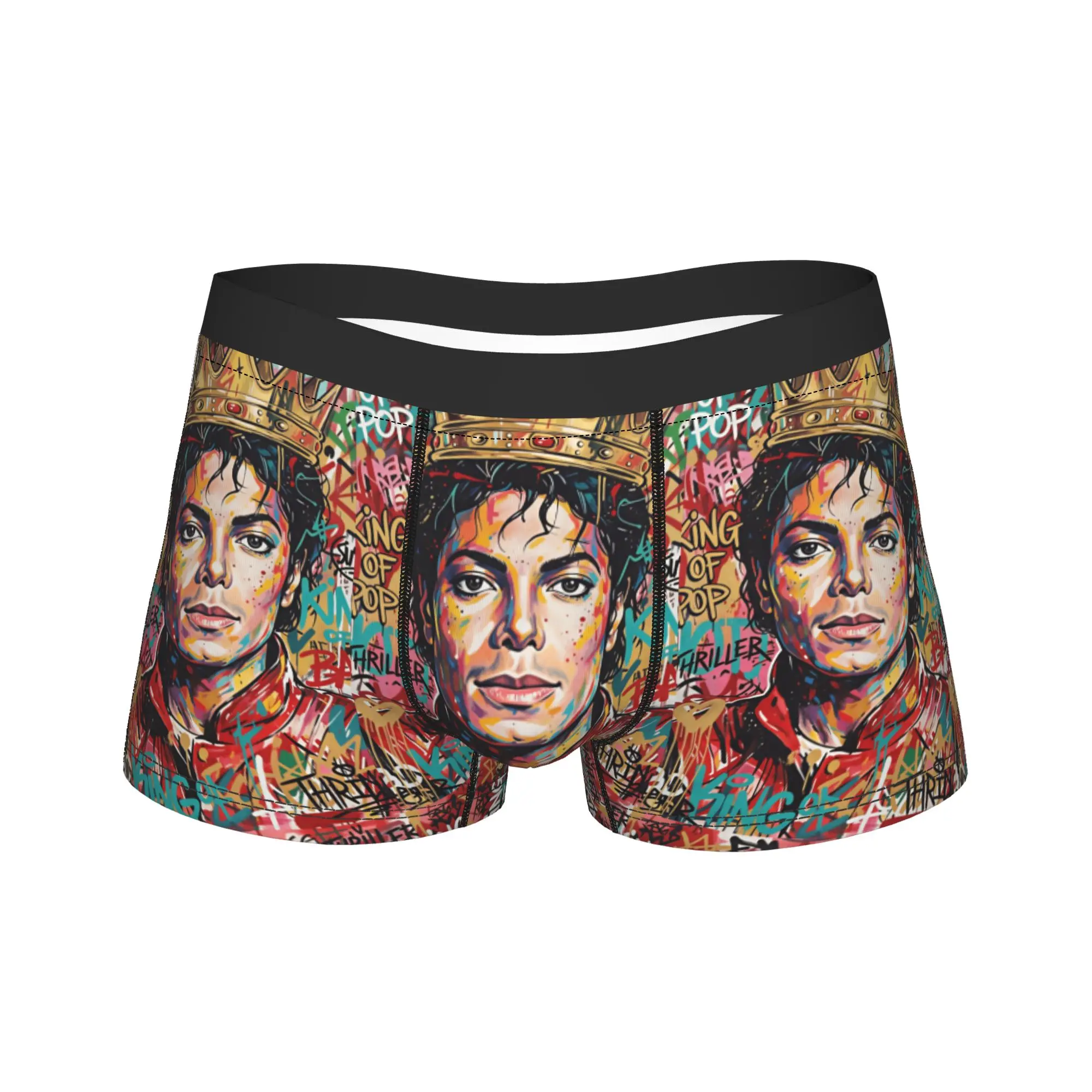 MJ King Of Pop M-Michael J-jackson Trunk  Pouch Underwear Quality Pattern Shorts Briefs Breathable Man Underpants Plus Size