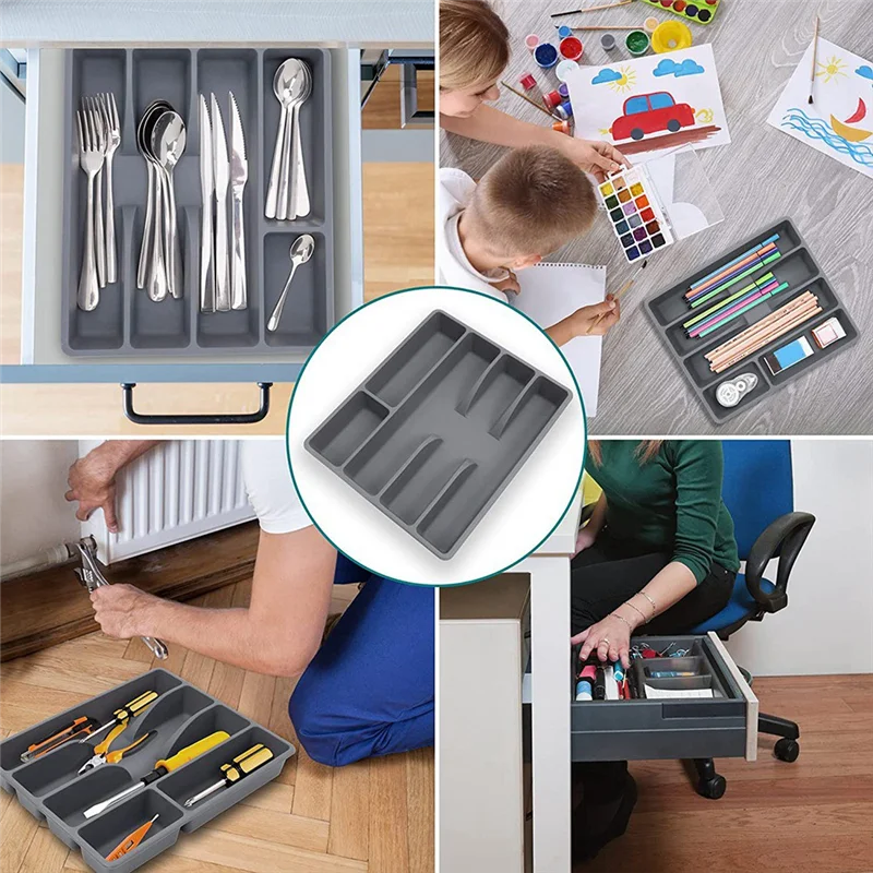 El nuevo cajón organizador de cocina, soporte para cubiertos, organizador de utensilios, bandeja organizadora de cubiertos, organizadores de cubiertos de plástico