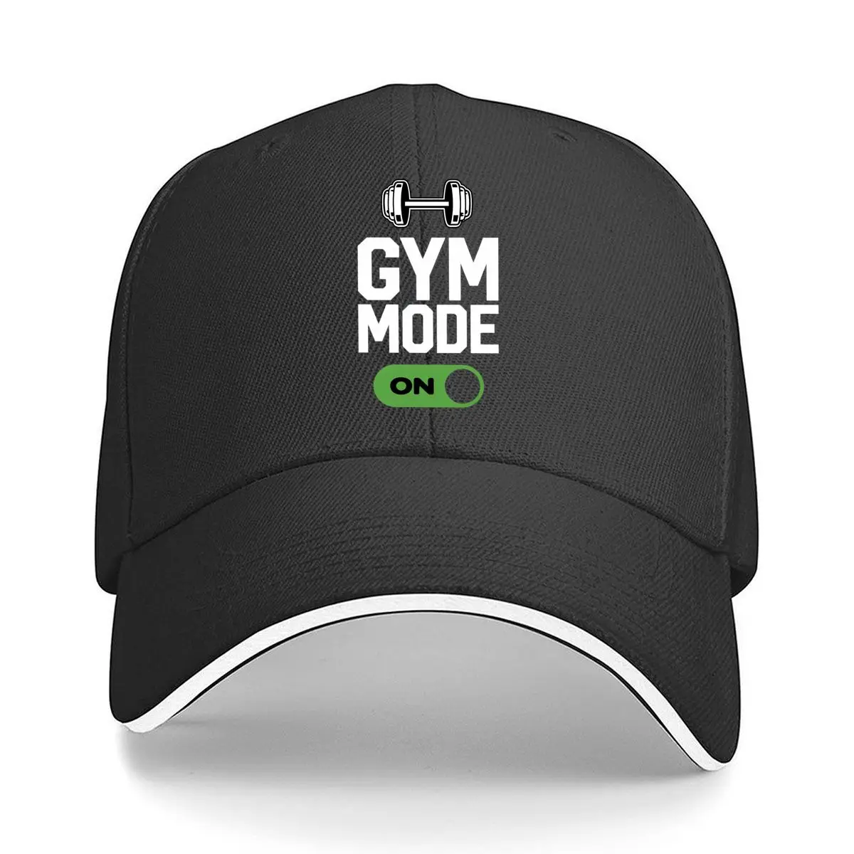 Gym Mode On Dumbbell Fitness Design Hip Hop hat Fashion Outdoor Sports Sandwich Baseball Cap