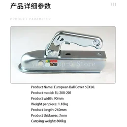 European Trailer Hitch Coupler Fits 50mm Hitch Ball RV Parts Camper Caravan Accessories