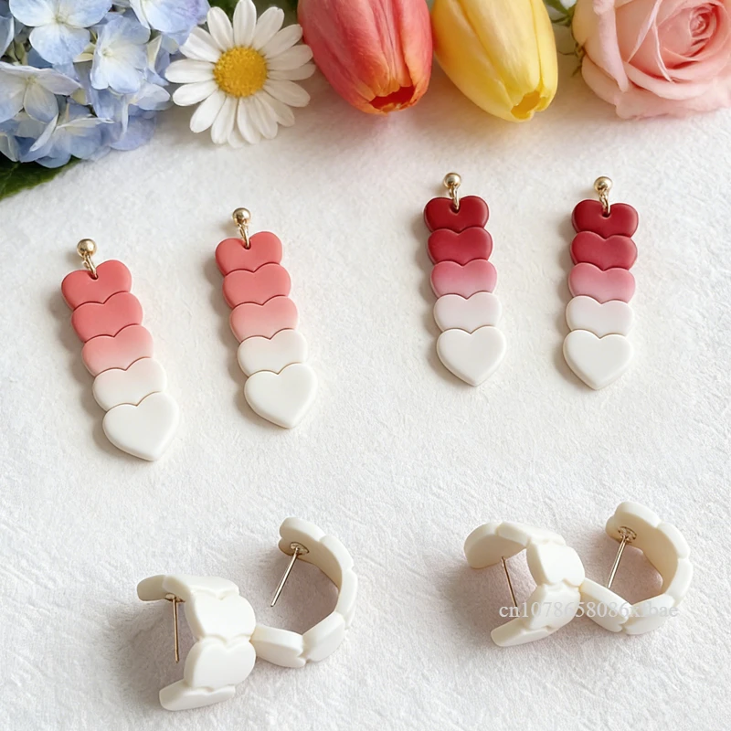 Valentine 's Heart Polymer Clay Cutters Sweet Strawberry Cherry Dessert Earrings Jewelry Pendant Making Pottery Clay Tools Mold - view 4