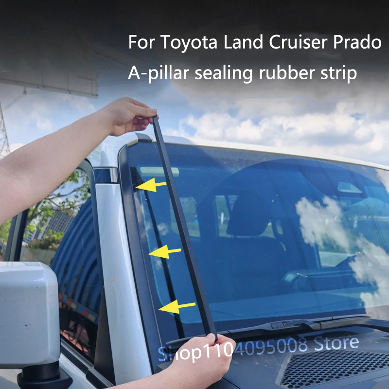 2 шт. для Toyota Land Cruiser 250 Prado LC250 2024 2025 лобовое стекло, стойка A, резиновая полоса, шумоподавление