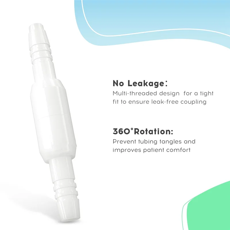 ABXF-Avoid Tangles 酸素チューブスイベルコネクタ、360度回転可能な酸素チューブコネクタ 10個