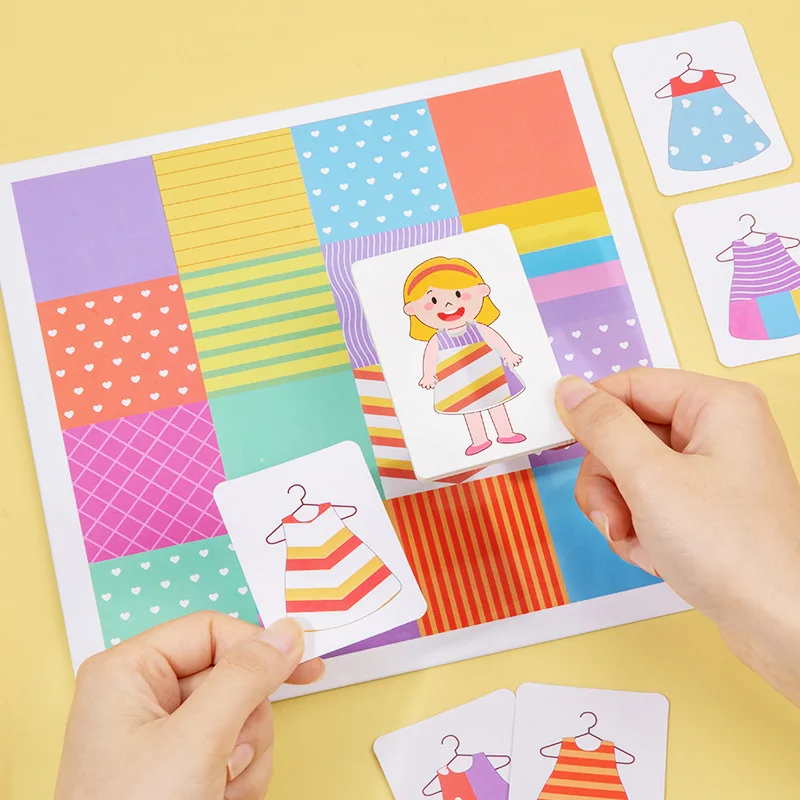 Montessori Holz Ändern Kleidung Farbe Passenden Kampf Spiele Puzzle Hand Auge Koordination Training Pädagogisches Spielzeug Für Kinder