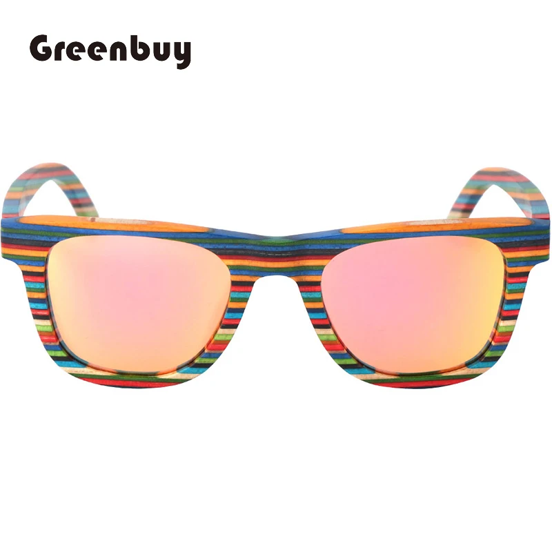 Natural Colorful Wood Sunglasses Polarized sunglass men UV400 High Quality Design Fashionbale Vintage Style lentes de sol mujer