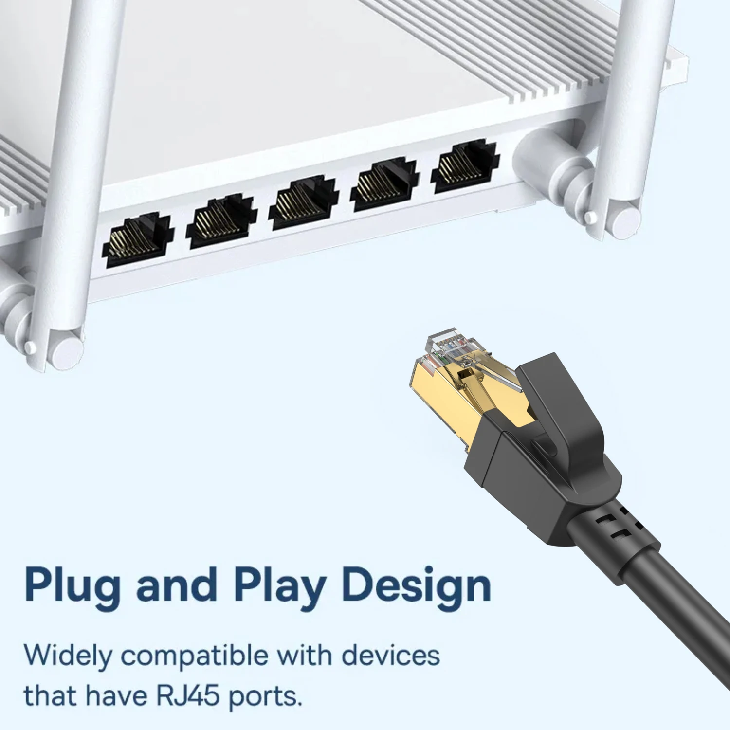 Câble Ethernet Cat8 2000Mhz CAT 8 40Gbps, câble de raccordement réseau 10m SFTP RJ45, cordon Internet Lan pour Modem, commutateur, routeur PS5 PS4