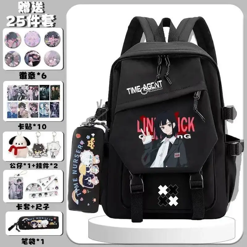 

Anime Game Black White Blue Pink Link Click Student School Bags Large Capacity Mochilas Backpacks For Gift