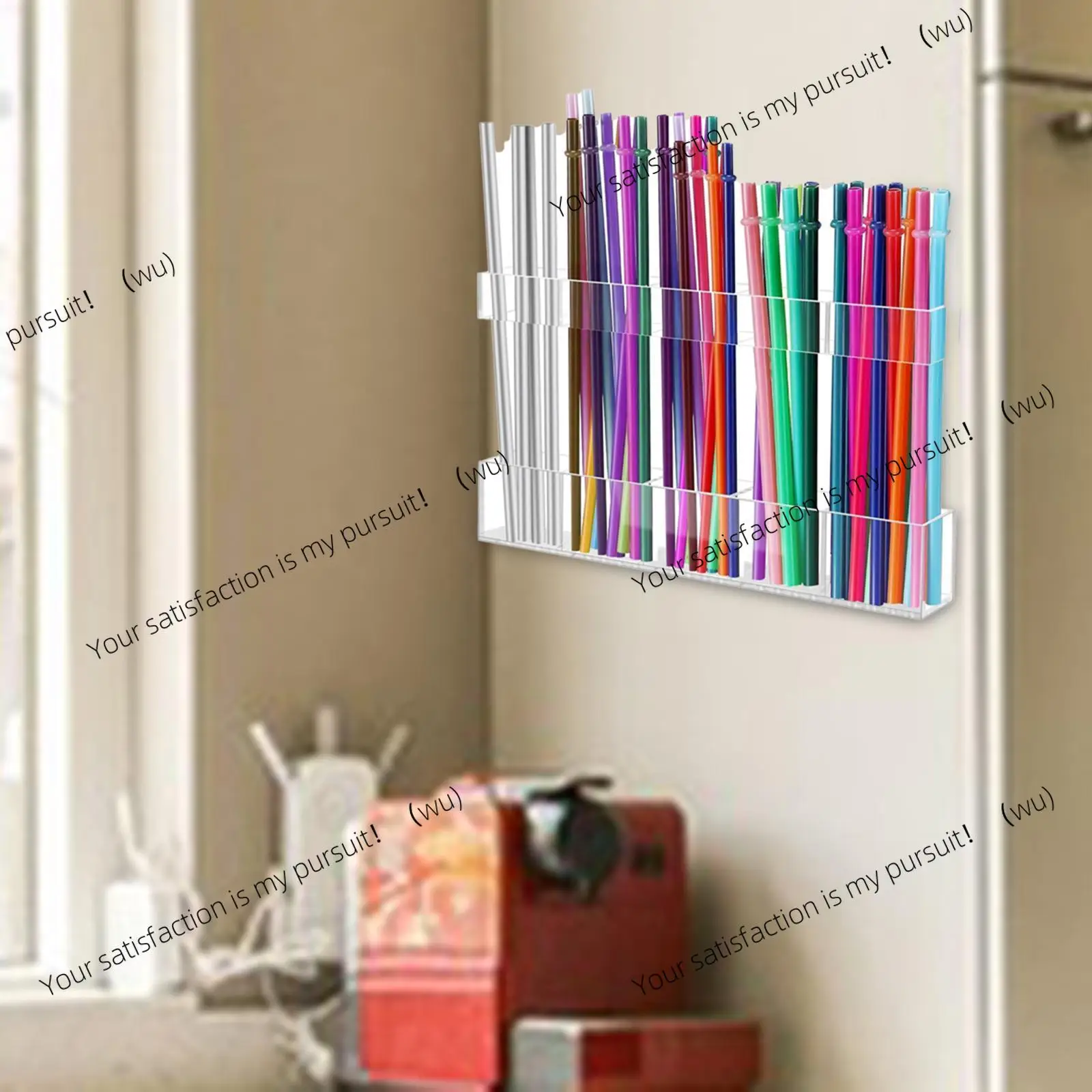 Straw Holders Dispenser Household Reusable Cabinet Door Storage Container for Cupboard Restaurant Coffee Stirrers Cafe Bar