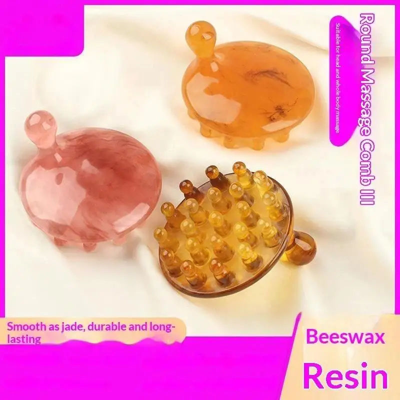 Resin Scalp Massage Comb Smooth Round Nubs Gentle on Scalp Durable for Head Relaxation Post-Shower Hair Care