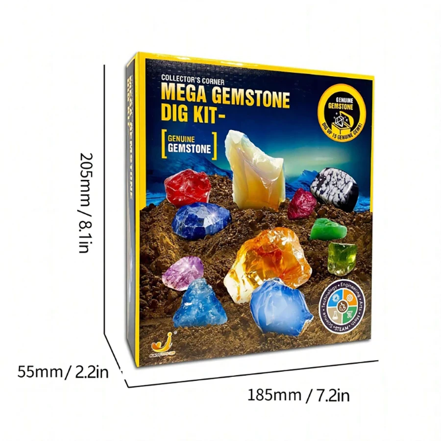 STEM Mega Edelstein-Grabset – Grab und Entdecke Edelsteine, Kristall-Grabspielzeug-Set, Lernspielzeug für Kinder, Kristall-Abbauset, Kindergeschenk – Detail 10