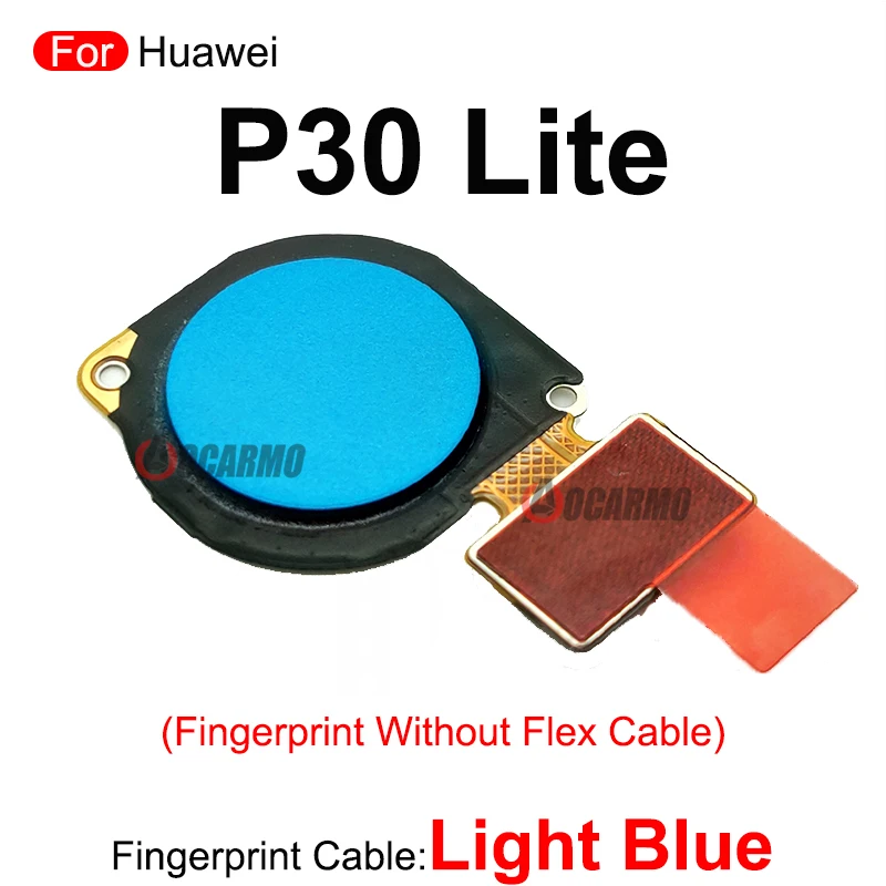 Nero Blu Bianco Per Huawei P30 Lite P30Lite Pulsante impronta digitale Cavo flessibile e parti di riparazione dell'anello