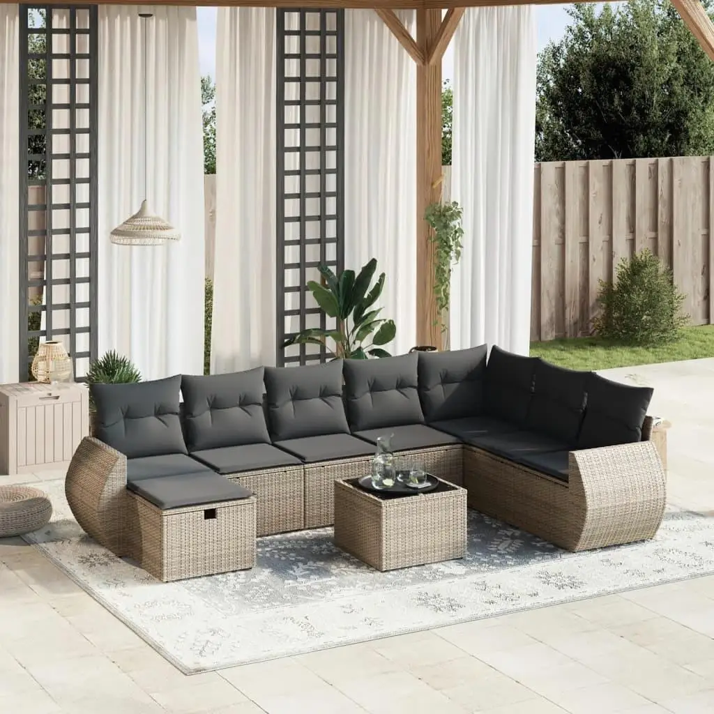 

Large Grey Poly Rattan Modular Garden Sofa Set Outdoor Patio Furniture Comfortable Seating Relaxation Area