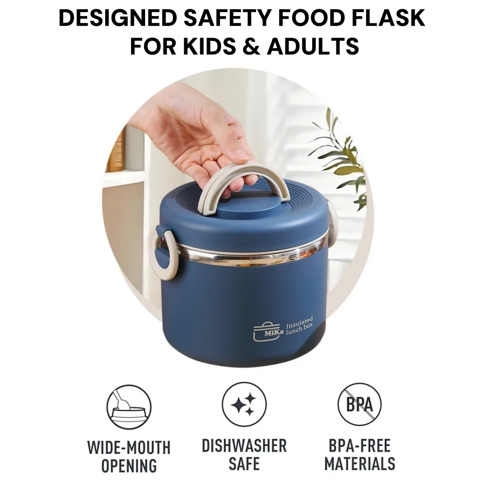 304 Stainless Steel Lunch Box 2 Layer Double Wall Thermal Food Jar, Insulated Bento Box Leakproof Lunch Container with Lunch Bag