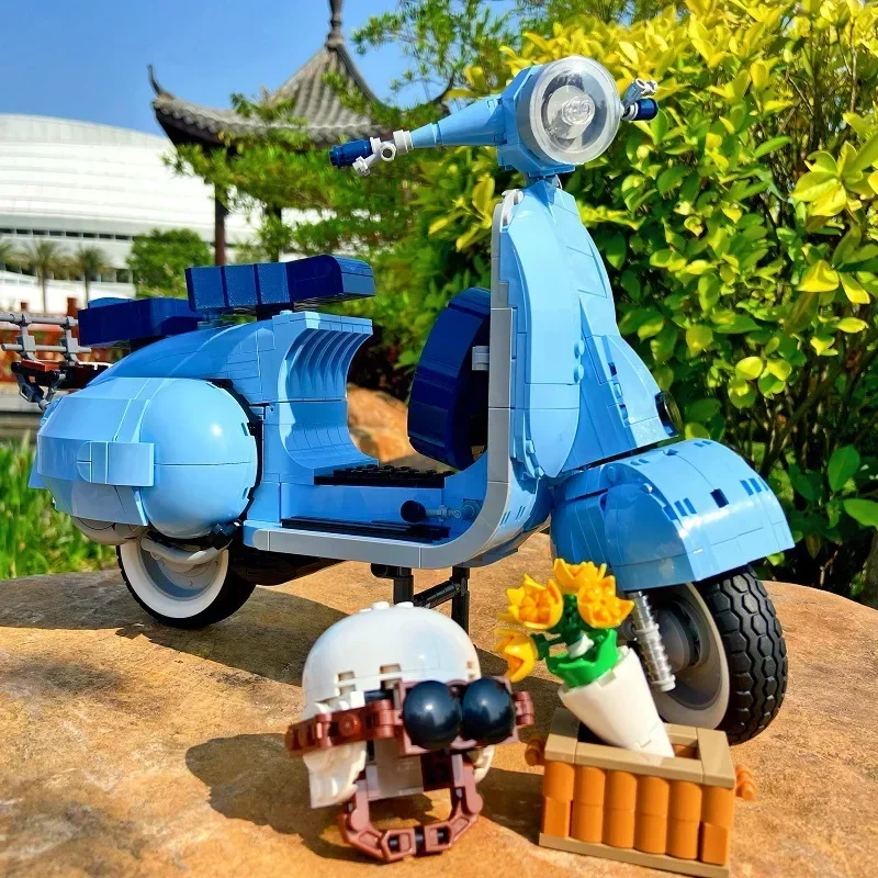 Римский фестиваль Vespa 125, технические строительные блоки, городская модель мотоцикла, кирпичи, унисекс, сборочный комплект