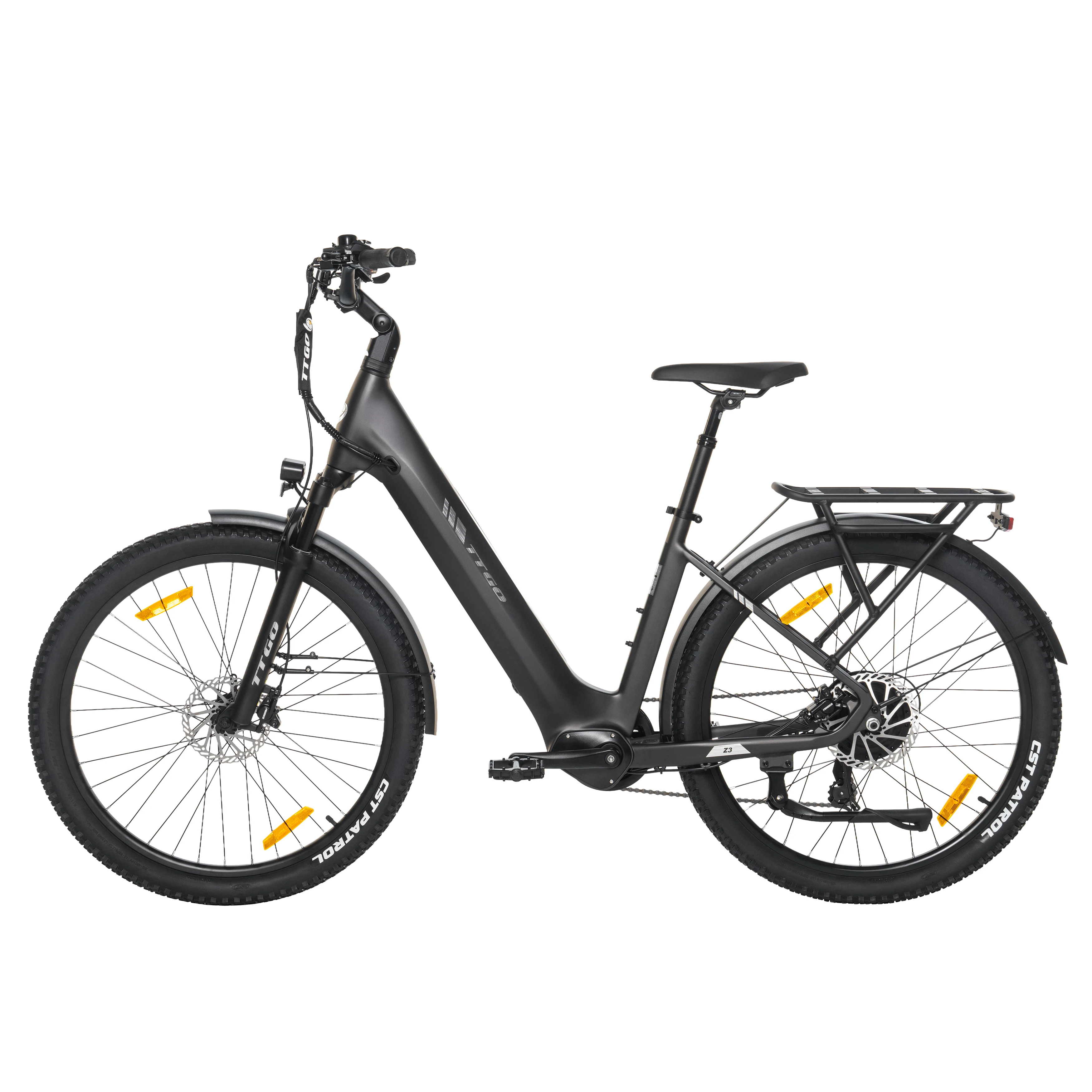 TTGO Z3 Elektro-Urbanfahrrad für Erwachsene, Elektrofahrrad mit 250W Motor, 48V15Ah Batterie, 27,5 Zoll City E-Bike, 120 km Reichweite, Elektrofahrrad für Männer & Frauen