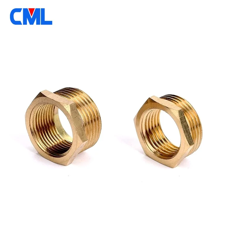 Brass Hex Bushing Reducer Pipe Fitting 1/8 1/4 3/8 1/2 3/4 Threaded Reducing Copper Coupling Water Gas Adapter Coupler Connector