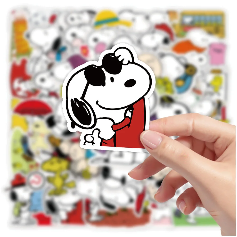 

MINISO 10/30/50pcs Cartoon Snoopy cute stickers for refrigerators, phone cases, laptops, suitcases, and children's toys
