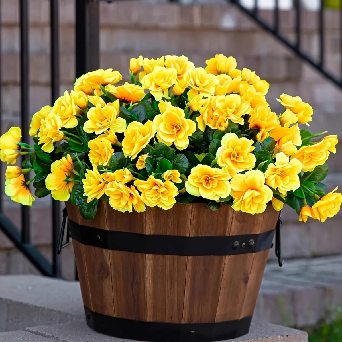 

6pcs Artificial Rhododendron Flowers Spring Decor for Outdoor Potted Plants, Porch, Patio, Balcony, Garden