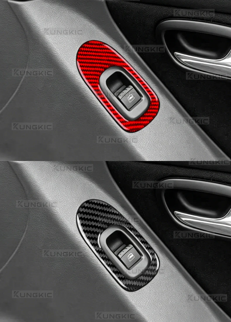 Echter, weicher Carbonfaser-Aufkleber für Seat Leon MK1 1M 1999 2000 2001 2002 2003 2004, Zubehör für die Zierleiste des Fensterheberschalters im Auto – Detail 10