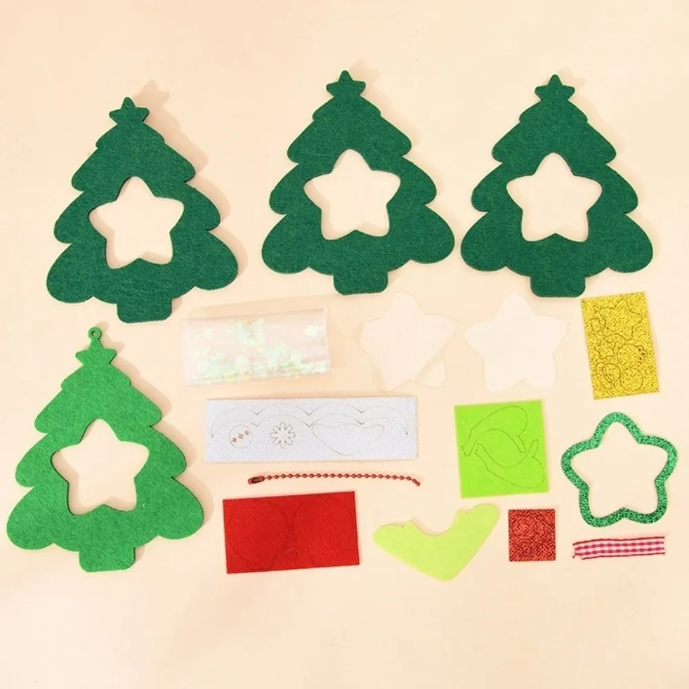 Christmas Wreath DIY Christmas Pendant Santa Claus Elk Xmas Non-Woven Charms Snowman Christmas Tree