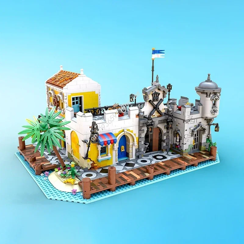 

Moc средневековые пираты лагуна блокировка модульный замок модель строительные блоки DIY творческая сборка кирпичи детские праздничные подарки